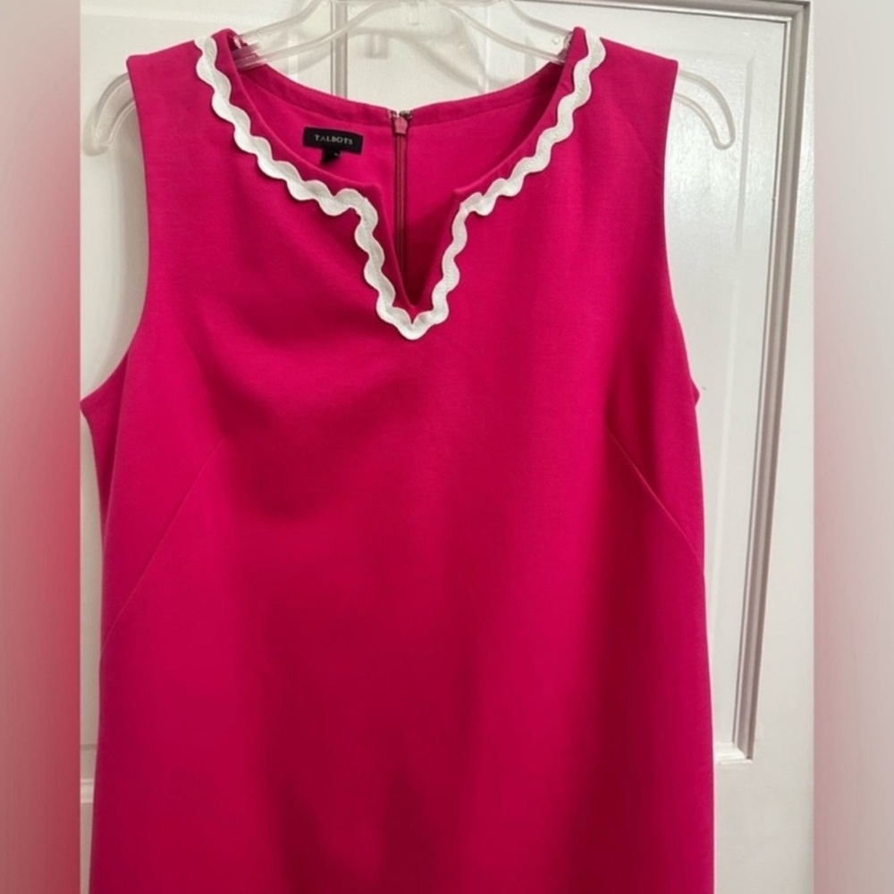 Talbots Pink Shift Dress with Rickrack Trim - Picture 4 of 11